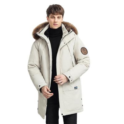 China Anti-wrinkle autumn and winter explosion in the long down jacket thickened large hair collar sports thickened down jacket men's leisure fashion for sale