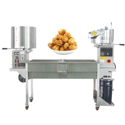 China Snack Factory 220V 380V GOLD MEDAL Comblined Popper and Caramelizer On 7ft Rush Table 48oz Oil Popcorn Poppers for sale