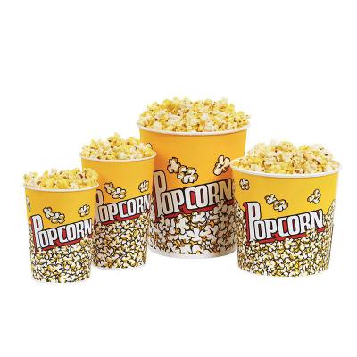 China Disposable Popcorn Packaging Disposable Tup Popcorn Paper Bucket For Snack for sale