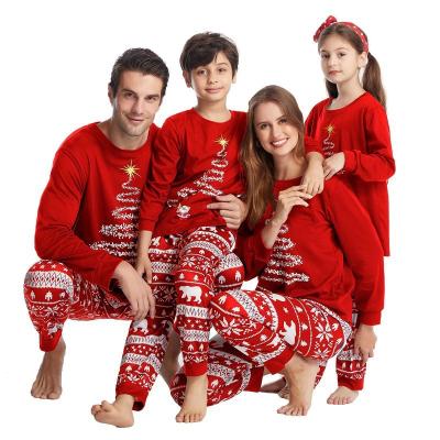 China QUICK DRY New Arrival European Custom X'mas Warm Soft Pyjamas Cotton Sleepwear Matching Christmas Pajamas Set For Family for sale