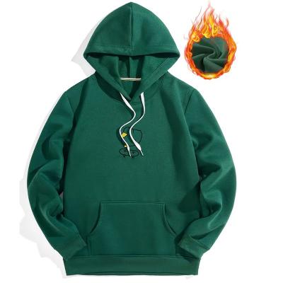 China Anti-wrinkle High Quality 100% Cotton Embroidery Logo Print Hidden Pocket Hoodie Drawstring Cord Blank Pullover Streetwear Hoodie for sale