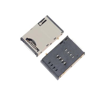 China Panel 8P Micro Socket Type SIM Card Gold Flash Connector Sim Card Socket Push Push Connector Slot PCB for sale