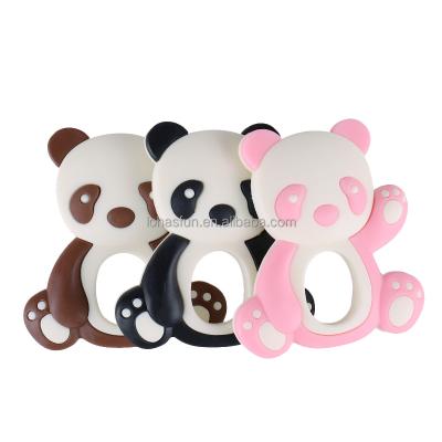 China Toxin Free Design Updated Baby Teething Toys Gift Set Panda Shaped Baby Chewing Teether for sale