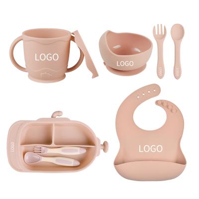 China New Design BPA Manufacturer Custom Food Grade Suction Kids Table Baby Non Slip Silicone Free Soft Lohas Dish Set for sale