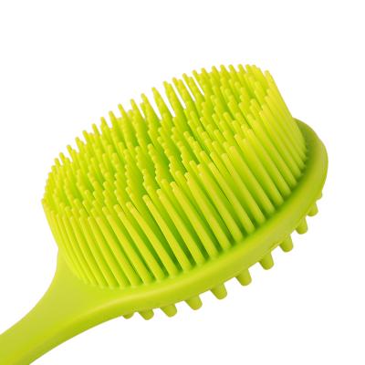 China EXFOLIATING Soft Back Bath Brush Silicone Bath Body Scrub Brush With Long Handle For Great Practical Value for sale