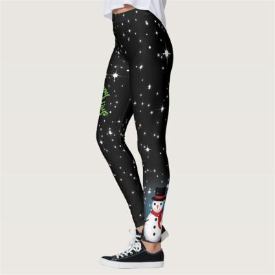 China Plus Size 2021 In The Running Ladies Women Plus Size 3d Printed Nine Point Leggings Christmas Yoga Pants for sale