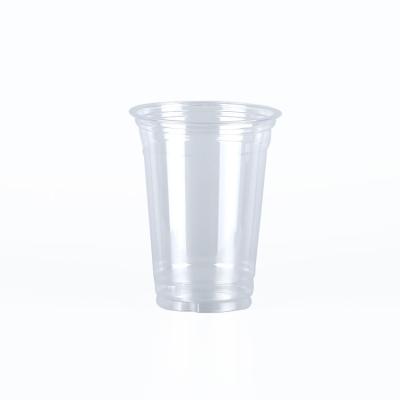 China Stocked Clear Plastic Cup Eco Friendly Disposable Juice Disposable Cup 12oz 16oz 20oz 24oz Biodegradable PET Drinkware for sale