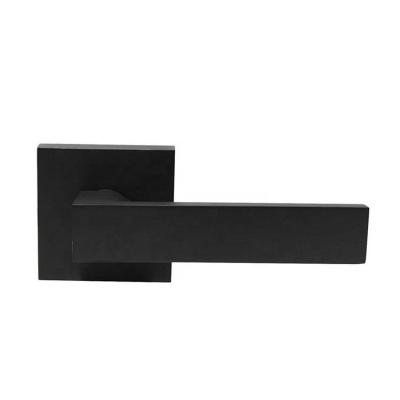 China Modern Luxury Door Handle Main Door Lever Lock Handle Set Black for sale