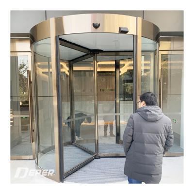 China Sales 3 Modern Custom Automatic Wing Door Glass Revolving Door For Hotel for sale