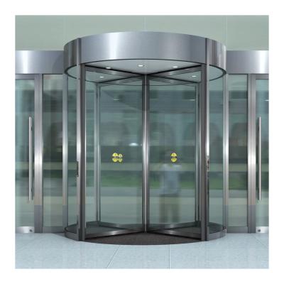 China Modern 4 wings sensor door automatic glass revolving door manufacturer for hotel project for sale