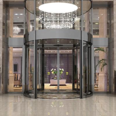 China Modern Automatic Two-Wings Glass Revolving Door For Airport Entrances for sale