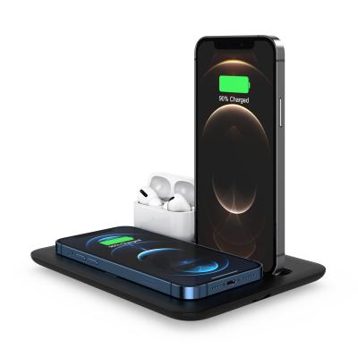 China Hot Selling Wireless Earphone Stand 15w Manufacturer QI Certificated NPO 4in1 Wirless Charger With Best Quality for sale