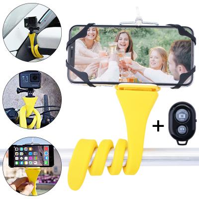 China Flexible Silicone Cell Phone Holder Bike Phone Mount Handlebar Motorcycle Selfie Stick Holder For Car Bicycle for sale