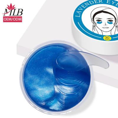 China Clean Label 60 Pcs Blue Eye Patch Hydrogel Massage Anti-puffiness Blue Eye Mask for sale