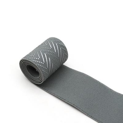 China Wholesale high tenacity elastic coated silver hemmed elastic band for decorative clothing accessories for sale