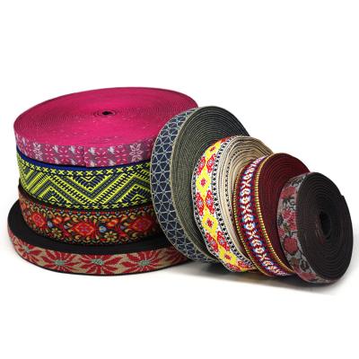 China National popular high strength fashion style polyester jacquard webbing tape for sale