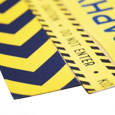 China Viable Colored Safety Precaution Belt Polyester Webbing Warning Tape For Police Barricade for sale