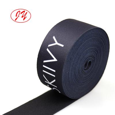 China Jingye Viable Webbing Custom Logo 38mm 50mm Polyester Elastic Band Silk Screen Printed Webbing for sale