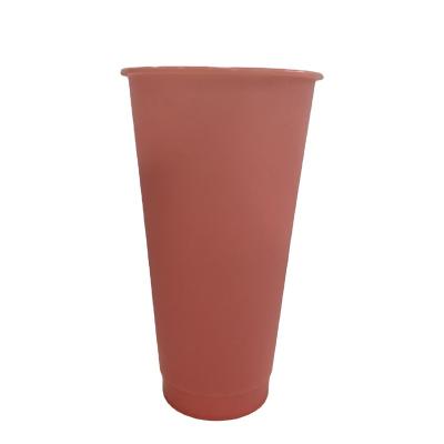 China Logo Decal New Unique Design Plastic Cups Disposable Cheap Plastic Water Cup With Straw for sale