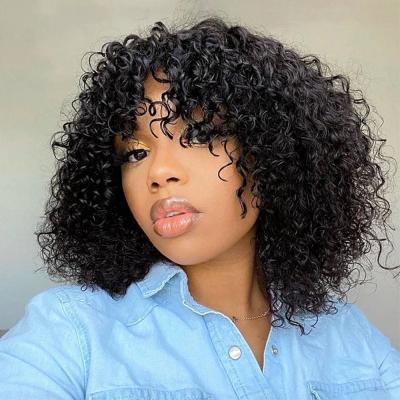 China 100% Machine Made Remy Human Hair 250% Density Full Wave Wig Cheap Brazilian Curly Wigs Deep Wave Wigs Women for sale