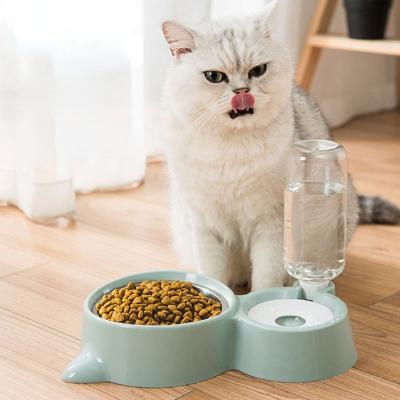 China Stainless Steel Bowls Water Cat Food Double Dog Bowl Luxury Pet Plastic Automatic Pet Bowl for sale