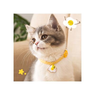 China Viable Cute Small Bib Cat Collar Necklace Pet Collar Cat Dog Collar Lotus Bag Cat Neck Jewelry Bell for sale