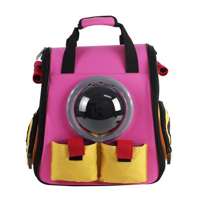 China Cat Schoolbag Travel Portable Pet Bag Backpack Pet Products Sustainable Breathable Space Cat Bag for sale