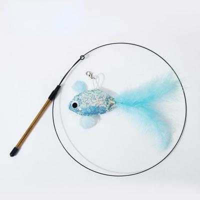 China Viable Funny Stick Butterfly Fishing Cat Brush Enigma Stick Cat Brush Pet Stick Game Interactive Cat Toy for sale