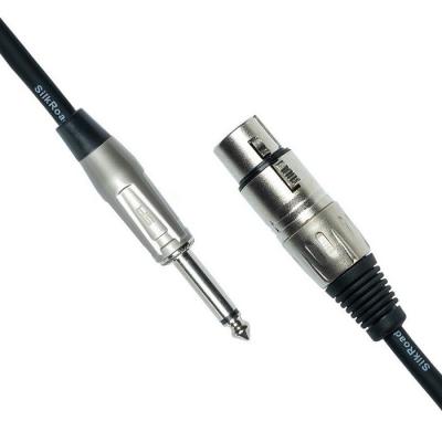 Cina XLR Femminile a 1/4 pollice 6.35mm TS Cable microfono Micromo cavo nero Cable XLR 10 ft in vendita