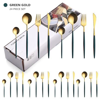 China Viable Luxury Custom Logo Restaurant Tableware Cutlery Gift Box Stainless Steel Flatware Stainless Steel Flatware Sets for sale