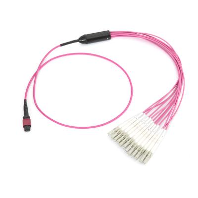 China Telecommunication 12F/24F 40G-100G OM3 OM4 Plenary MTP MPO Fiber Trunk Cable Patch Cord for sale