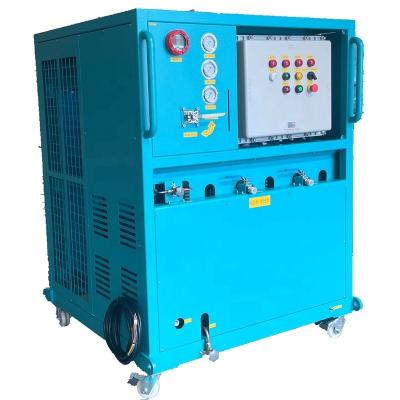 China 10hp ATEX refrigerant gas recovery charging machine ac recharge machine explosion proof oil less ac recovery station for sale