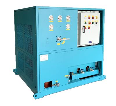 China Freon R134a R410a Recovery Unit 25HP Oil Less Ac Recovery Recharge Machine ISO Tank Recovery Machine for sale