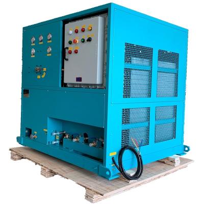 China R134A Filling Plant ISO Tank Gas AC Filling Machine Gas Recovery Charging Station 25HP gas recovery machine ac recovery pump for sale