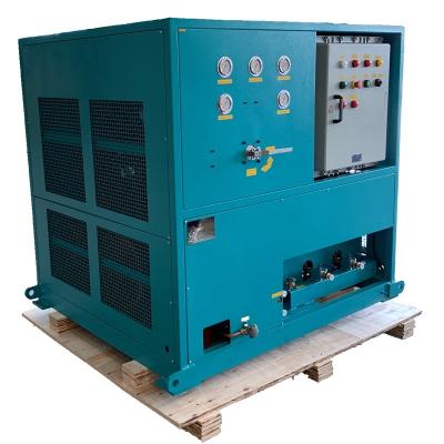 China Refrigerant Plant R410A R32 Gas Filling Machine ISO Tank Refrigerant Recovery Unit  25HP vapor Recovery Pump for sale