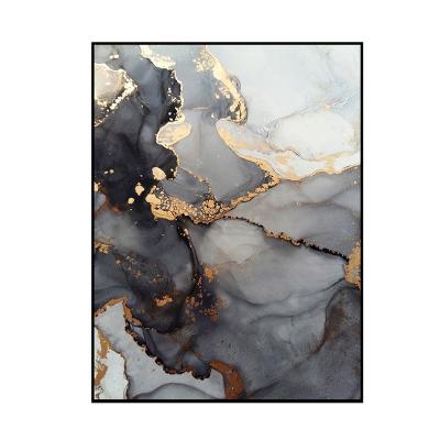 China Luxury Marble Painting Wall Art Decor Living Room Fine Art Canvas Prints Pictures For Mordern Modern Abstract Black Gold for sale