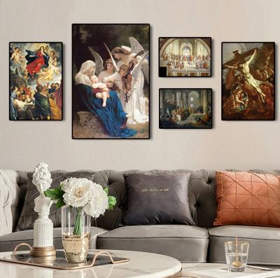 China Wholesale Custom Catholic Painting of Jesus Cross Decorative Wall Art from Factory CLASSIC for sale