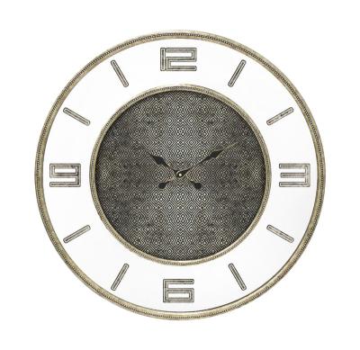 China Rustic Antique Style European Wooden Wall Clocks Round Non Ticking Battery Operated Mirror Clock Silent For Living Room for sale