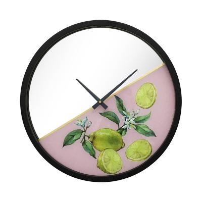 China Antique Style Pink Wall Clock 20 Inch Quality Quartz Mirror Silent Non-ticking Battery Operated Decorative Wall Clock for sale