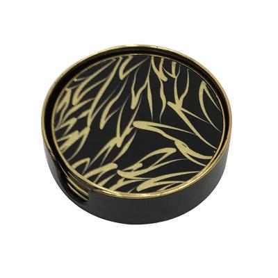 China Factory Viable Wholesale Customize Creative Marbled Christmas Gift Coffee Coaster With Gold for sale