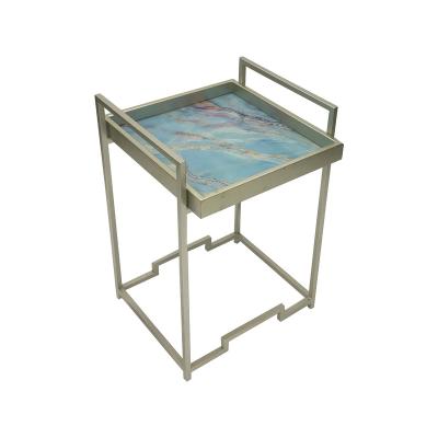 China Customized European marble side table metal accent custom made desk for side tables for modern living room for sale