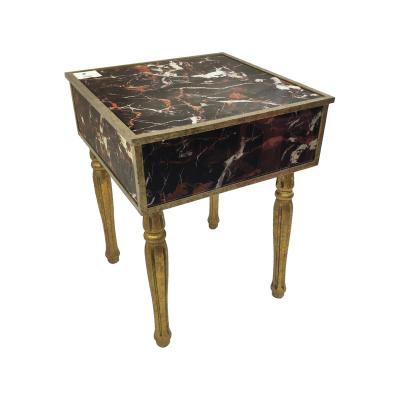 China Customized Highest Quality Custom Luxury Nesting Marble Nightstand Side Table Glass Side Tables For Home Decoration for sale