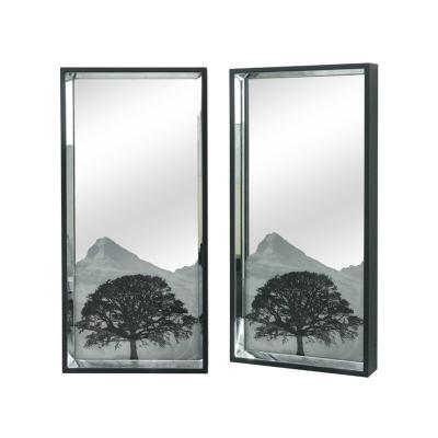 China Minimalist Printing Wall Mirrored Long Frame With Dotted Border Made For Living Room Bedroom Bathroom Entryway Hangs Vertical Glass Float for sale