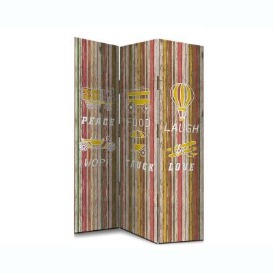 China Factory Contemporary Wholesale Marine Organism Canvas Printing Fir Wooden Frame For Decorative 3 Panel Room Divider Folding for sale