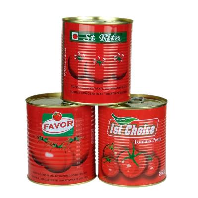 China Canned Hot Sale OEM Brand Tin Double Concentrated Tomato Sauce 850g Brix 28-30 for sale