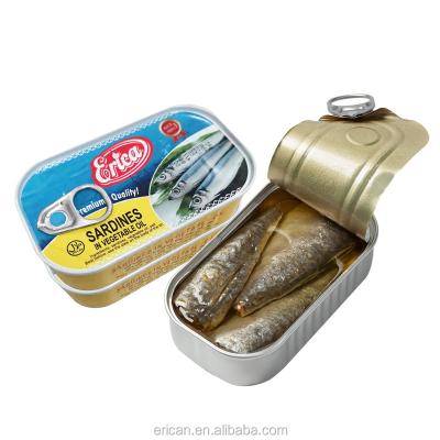 China Supplier Factory Canned Chinese Sardinella Aurita In Vegetable Oil Africa Market High Quality Cheap Price 125g for sale