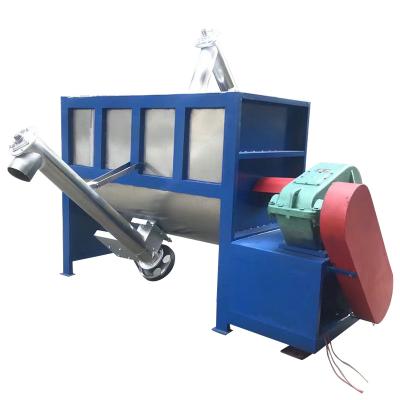 China Drying and Mixing two-in-one Plastic Sheet Crushing Material Semi-automatic Stainless Steel Horizontal Screw Mixer for sale