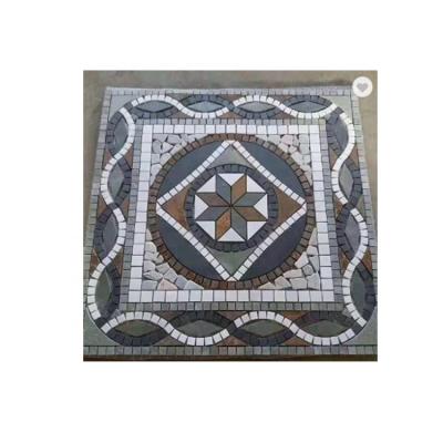 China Modern Decorative Slate Mosaic Pattern Natural Garden Round Paving Stone for sale