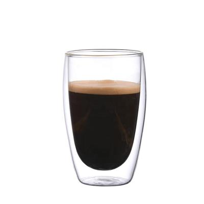 China 80ml 250ml 350ml 450m High Borosilicate Double Wall Glass Sustainable Coffee Mugs for sale