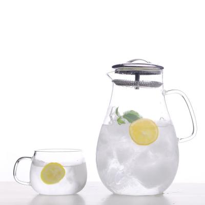 China Various Style Handmade Carafe Glass Water Bottle Viable For Drinking Large Capacity Glass Jug for sale